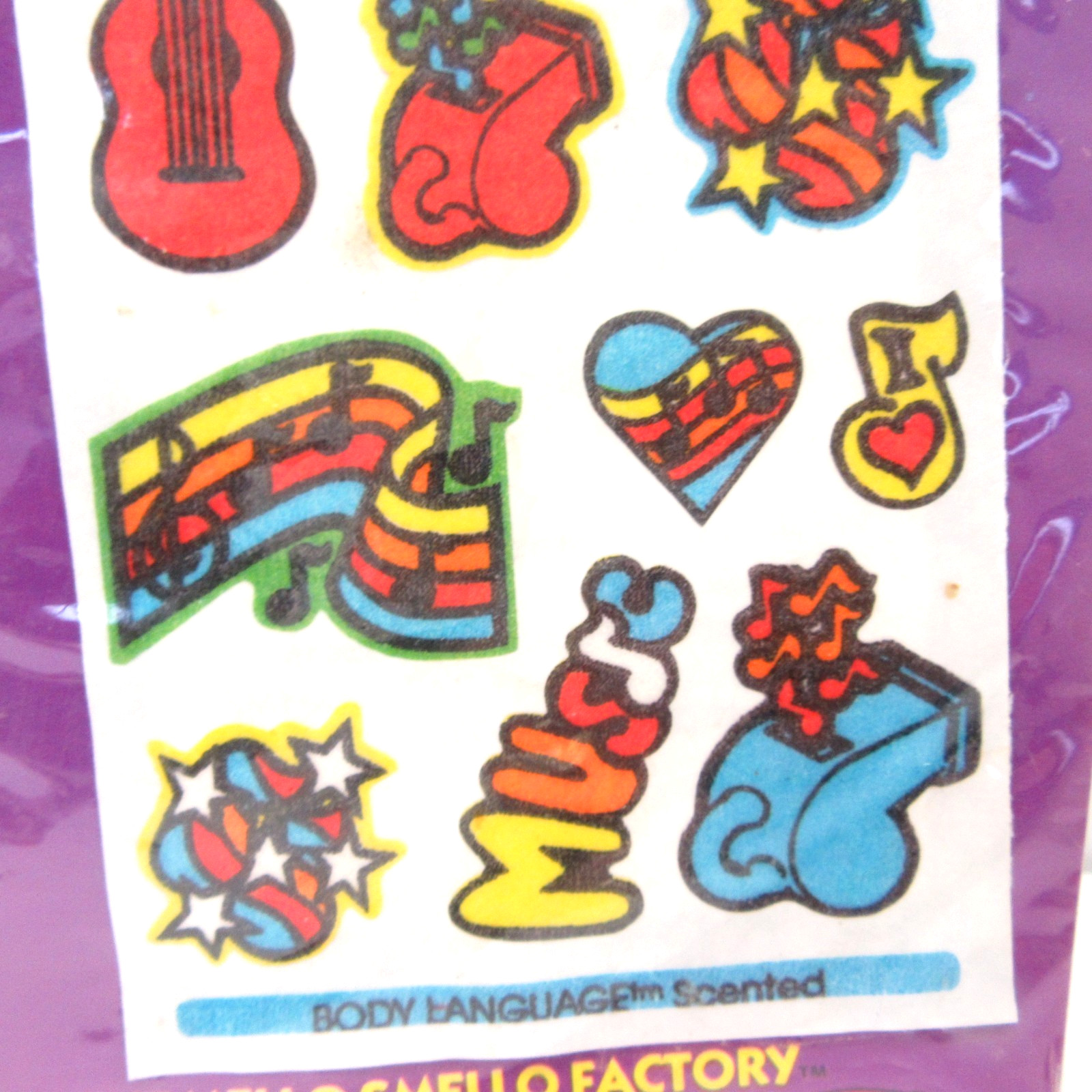 Mello Smello Factory Body Language Fashion Accents Stickers Vtg 1980's
