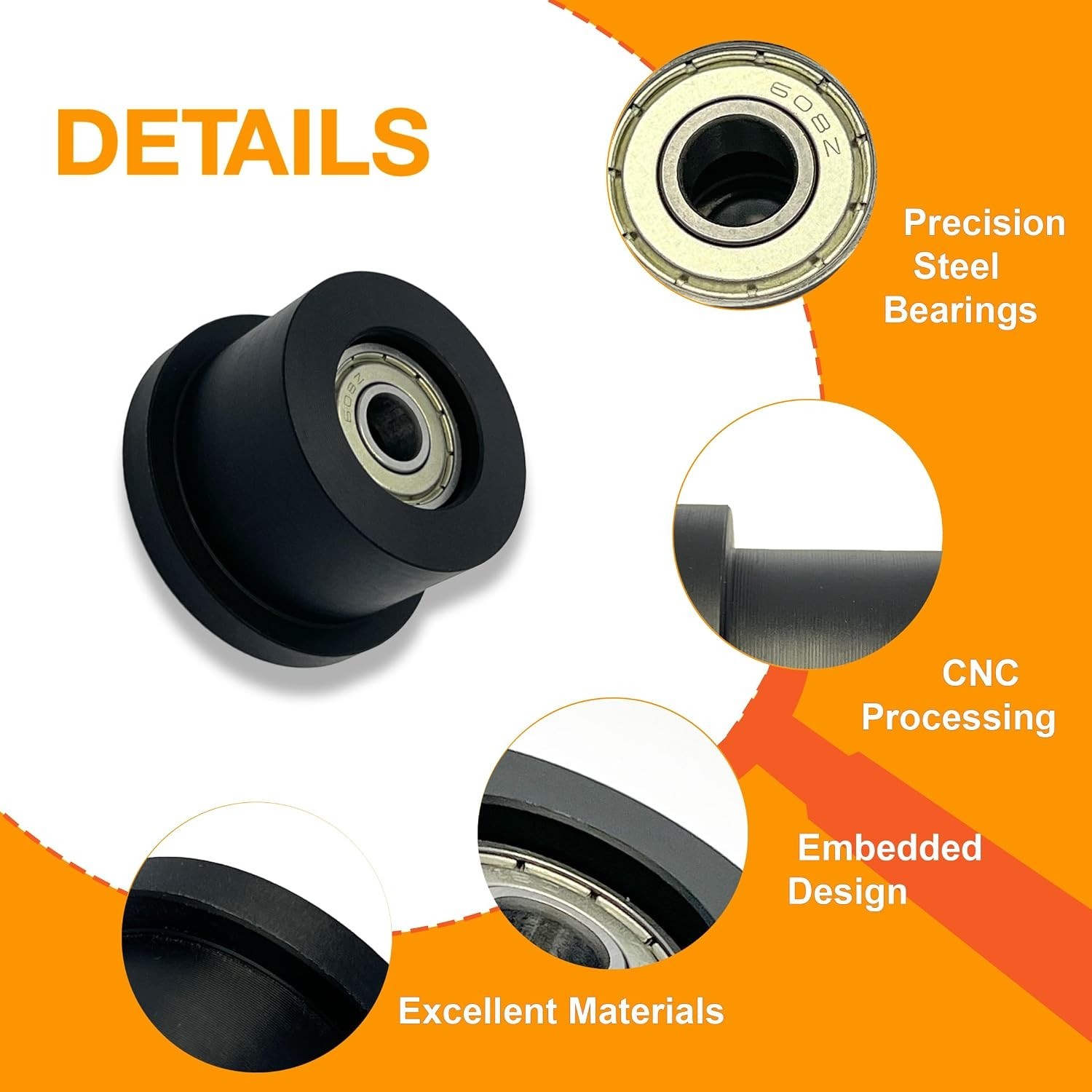 Upgraded Machined Wheels/Rollers Compatible with Total Gym,Replacement Parts for