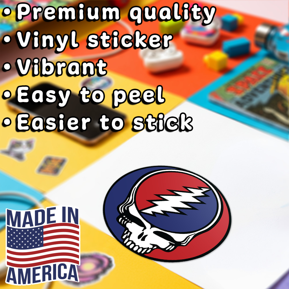 Grateful Dead Sticker Steal Your Face Vinyl Decal Rock Band Stealie Laptop Car