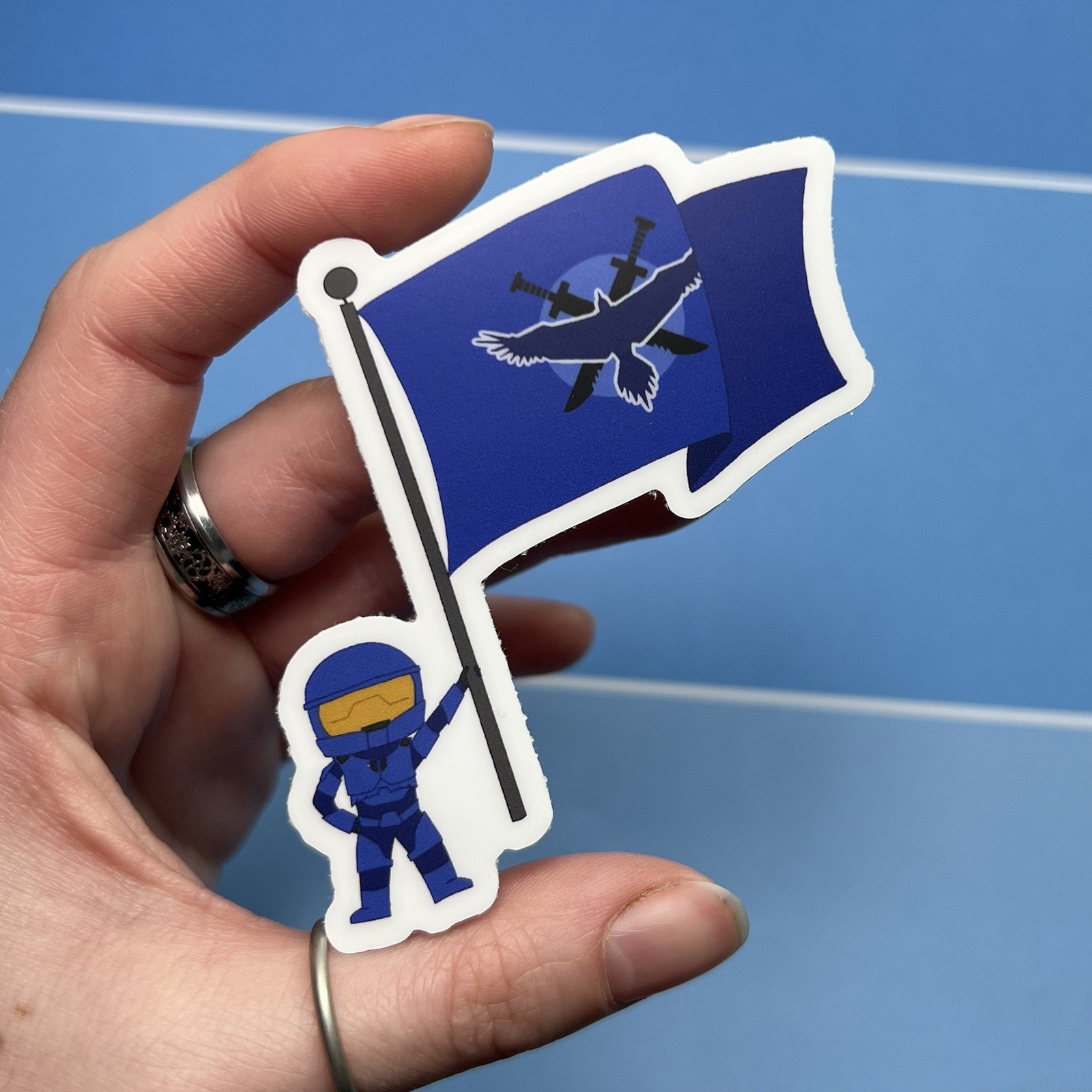 Red vs Blue – Blue Team Flag Sticker Halo Sticker RvB