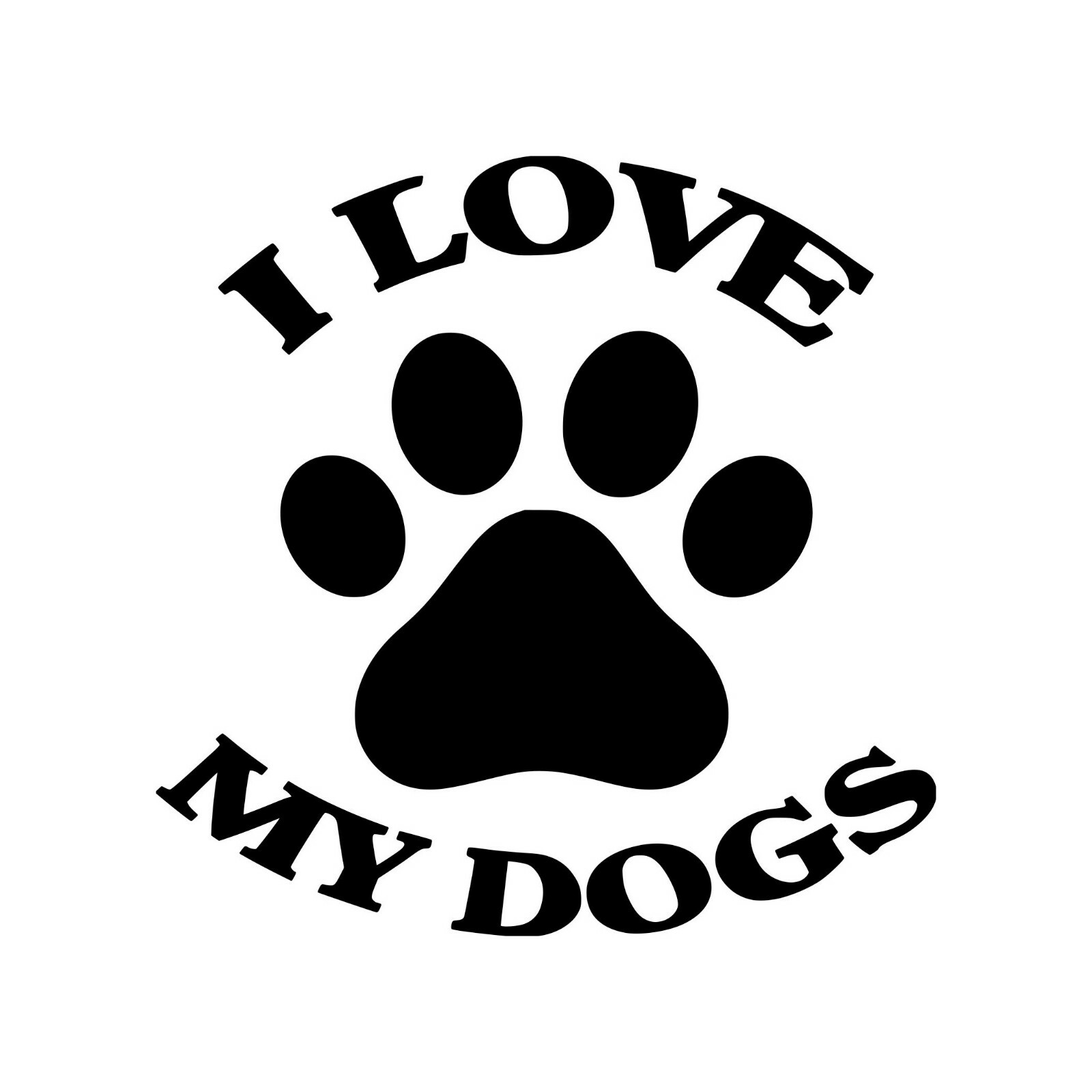 I LOVE MY DOGS Vinyl Sticker – Lab Terrier Maltese Poodle Beagle – Die Cut Decal