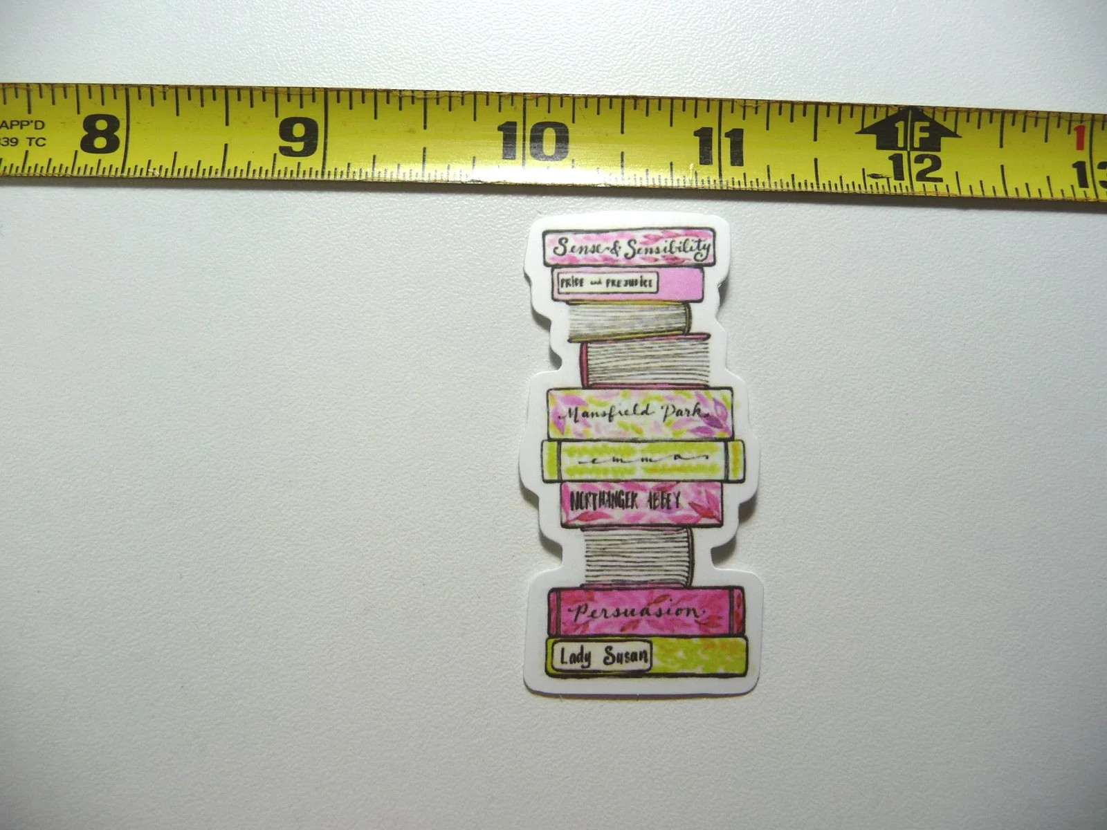 STACK 10 BOOKS SMALL STICKER DECAL READING NOVEL LIBRARY STORY FUNNY