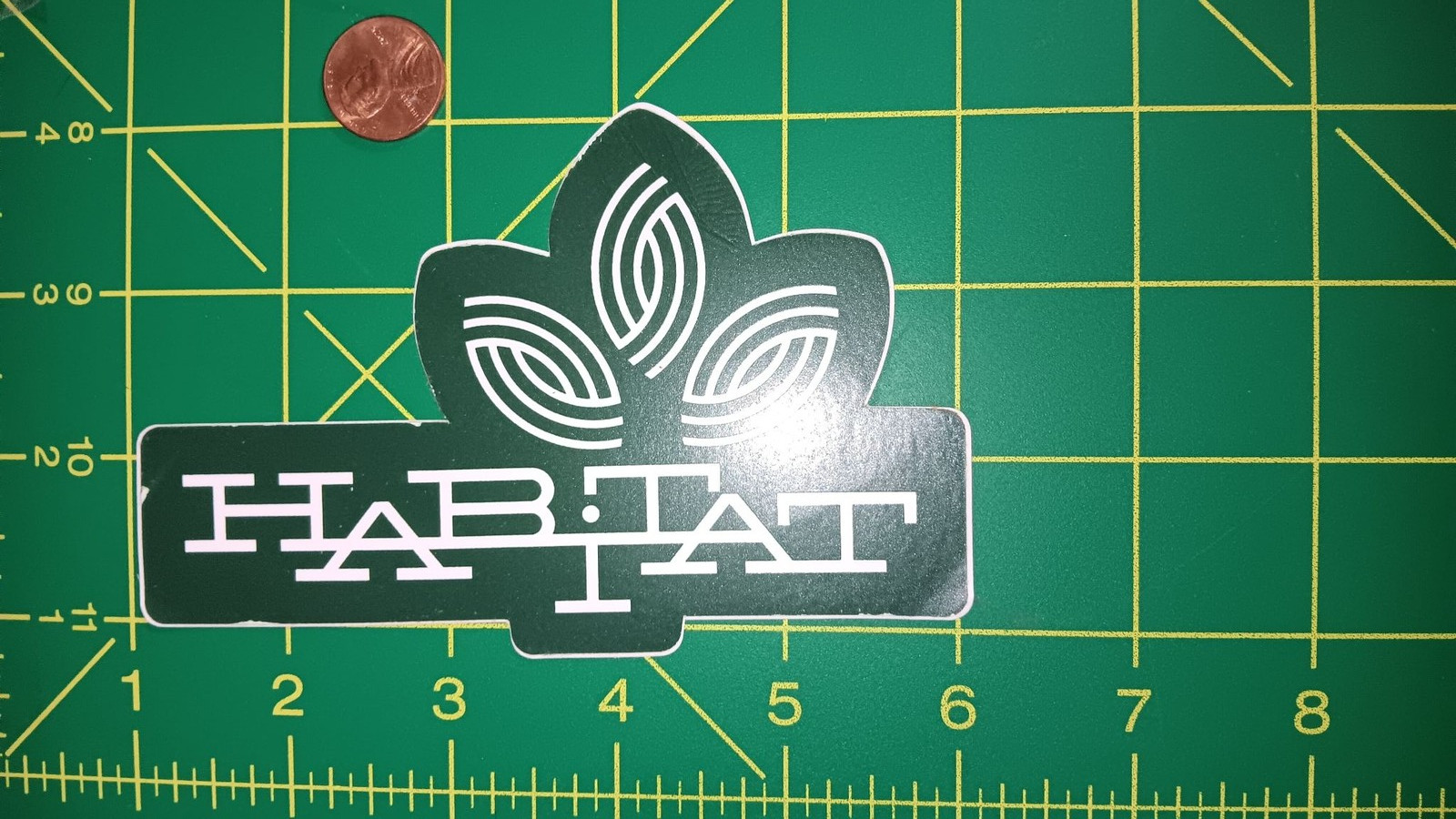 Vinyl Die Cut Sticker Green White Logo Decal Waterproof Emblem Approx 5in Vinyl