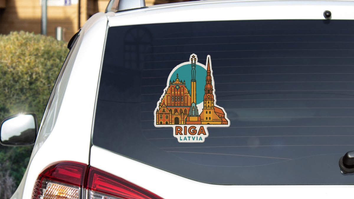 Riga Latvia Sticker Decal Vinyl Die-Cut City Skyline Landmark Design