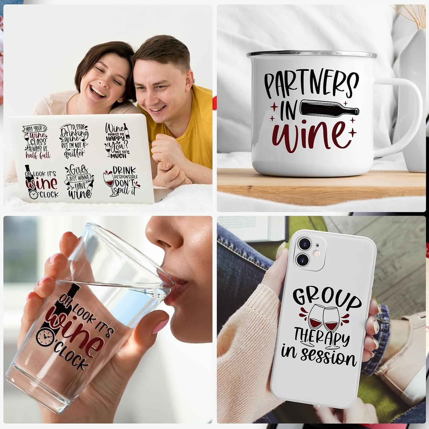 20 Sheets Funny Quotes UV DTF Cup Wrap Cold UV DTF Transfer Stickers | Wine Rub