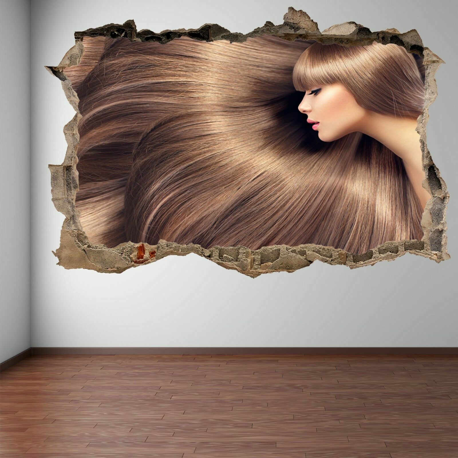 Long Shiny Hair Woman Model Beauty Salon Wall Art Stickers Mural Decal Decor GP3