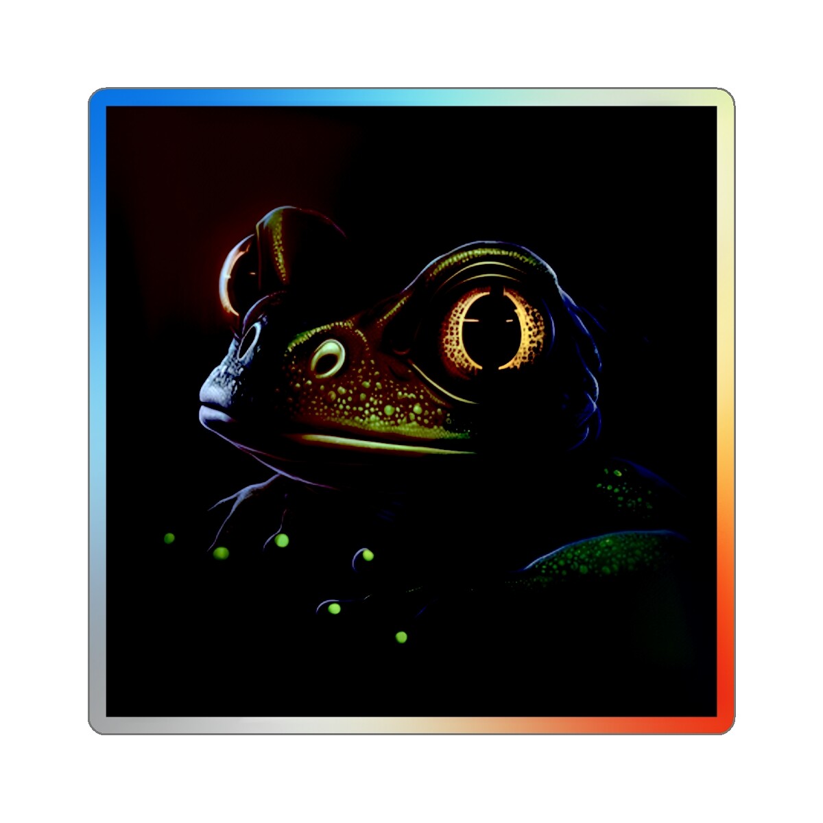 Holographic Sticker Nature Tee Tree Frog Black Out Animals Psychedelic Toad