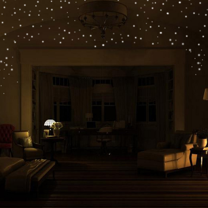1 Set Circular Plane Wall Sticker Luminous PVC Night Light Removable Decorations
