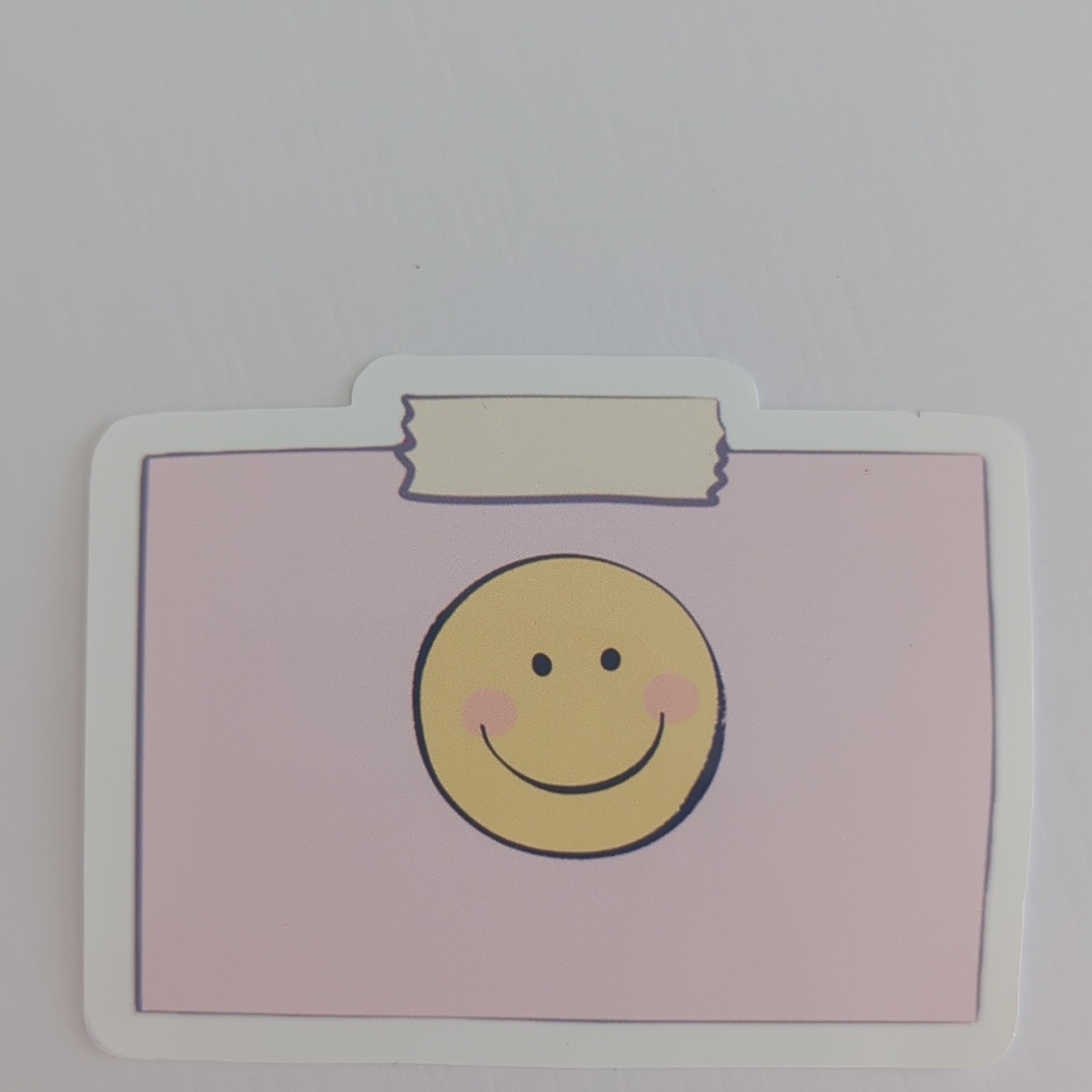 Pink Smiley Face Rectangle Sticker Decal – Yellow White Black Smiley Theme