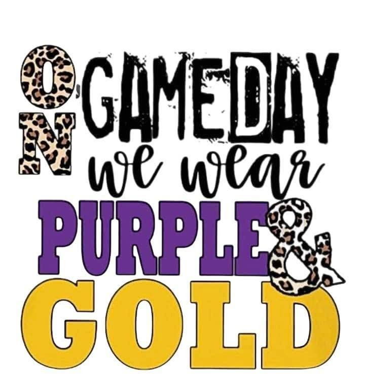 On Gameday we wear Purple and Gold Sticker Laptop Wall Mirror Cup Tumblr Locker