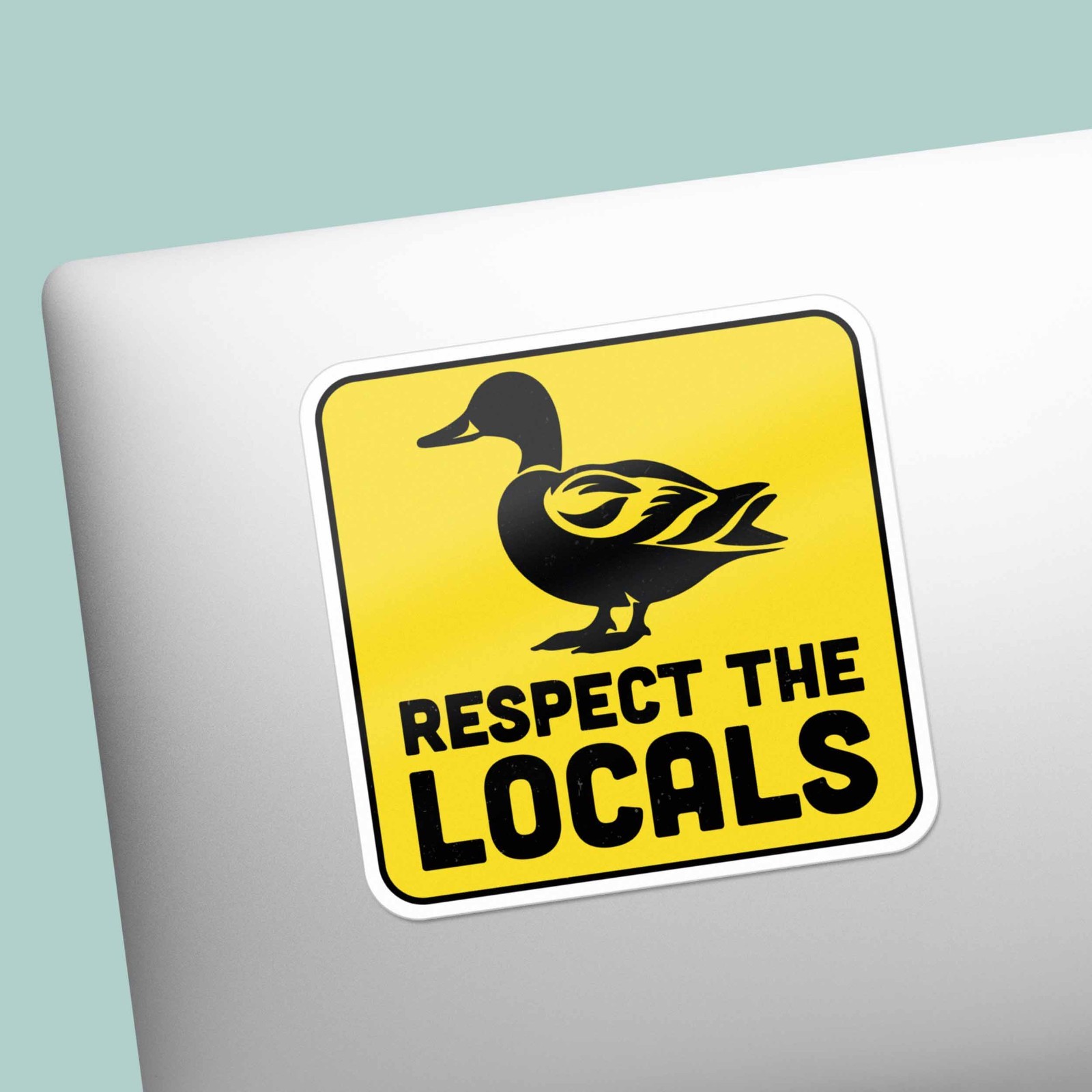 Respect the Locals Mallard Duck Sticker – Bird Decal for Laptop & Water Bottle