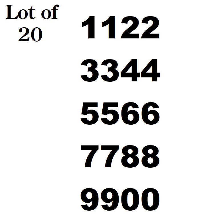 LOT of 20 – Arial Font Self Adhesive Mailbox Numbers , Door, Locker, Truck