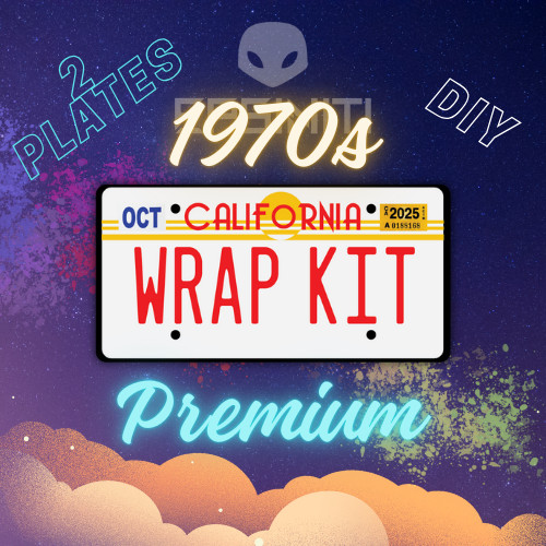 Red and Daffodil Yellow 70s White Background California Plate Wrap DIY Kit