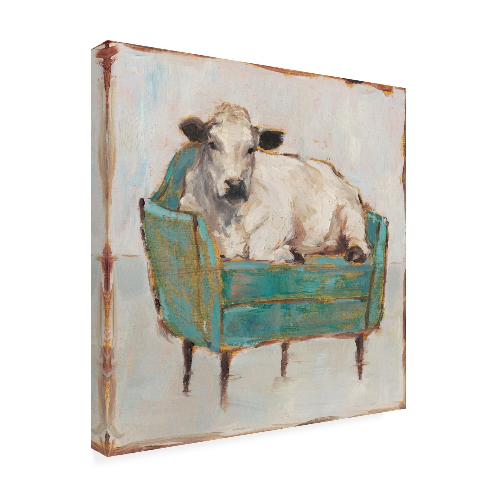 Wrapped Canvas Wall Art – Ethan Harper 'Moo-ving In I' Wall Art for Living Ro…