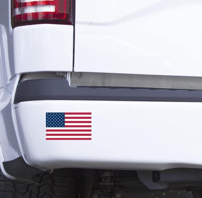 12 PACK! Reflective 3×5 American Flag Stickers, Set of 3" x 5" USA Decals Labels