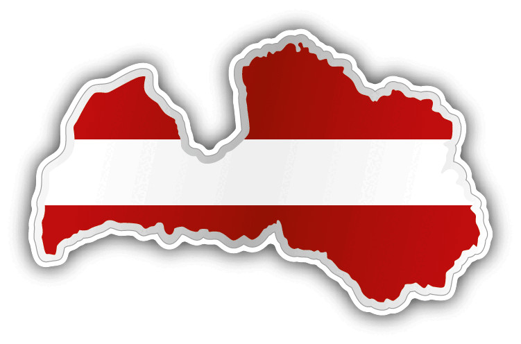 Latvia Map Flag Car Bumper Sticker Decal