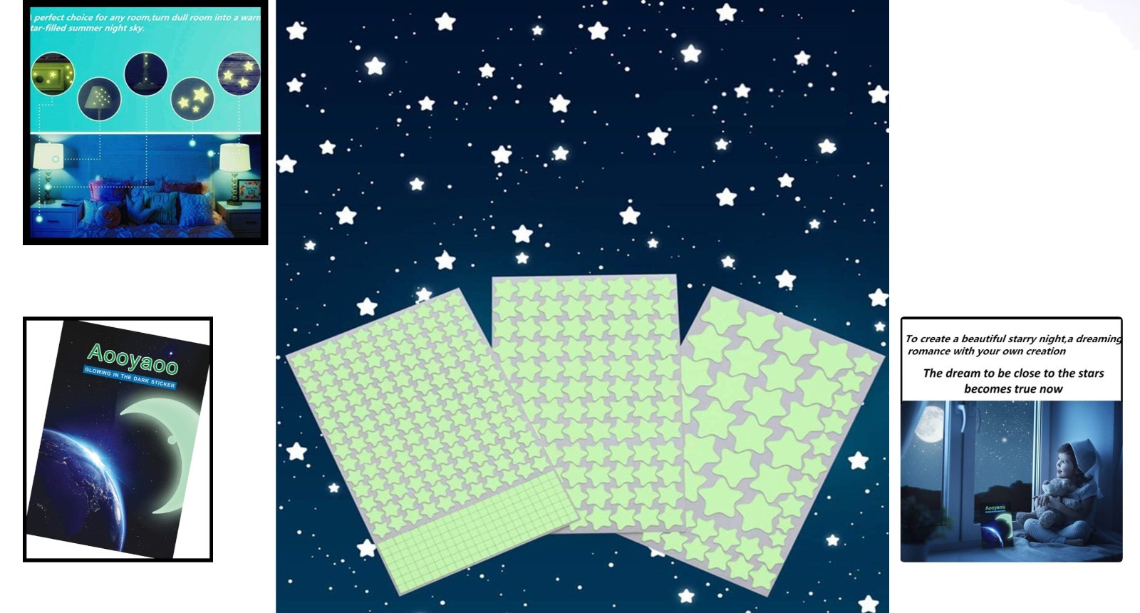 Glow-in-the-Dark Star Wall Stickers – Perfect for Kids' Parties & Rooms, 452 Pcs