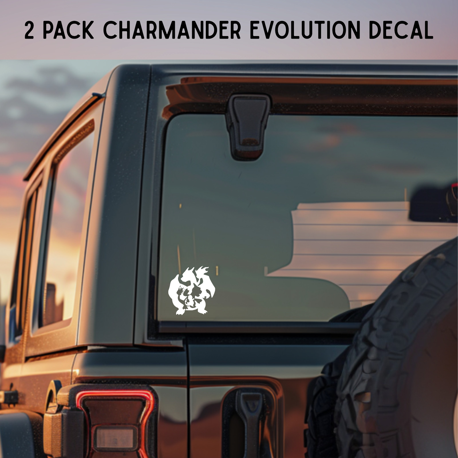 Charmander Evolution 2 PACK Vinyl Decals ~ Charmeleon Charizard Pokemon Decals