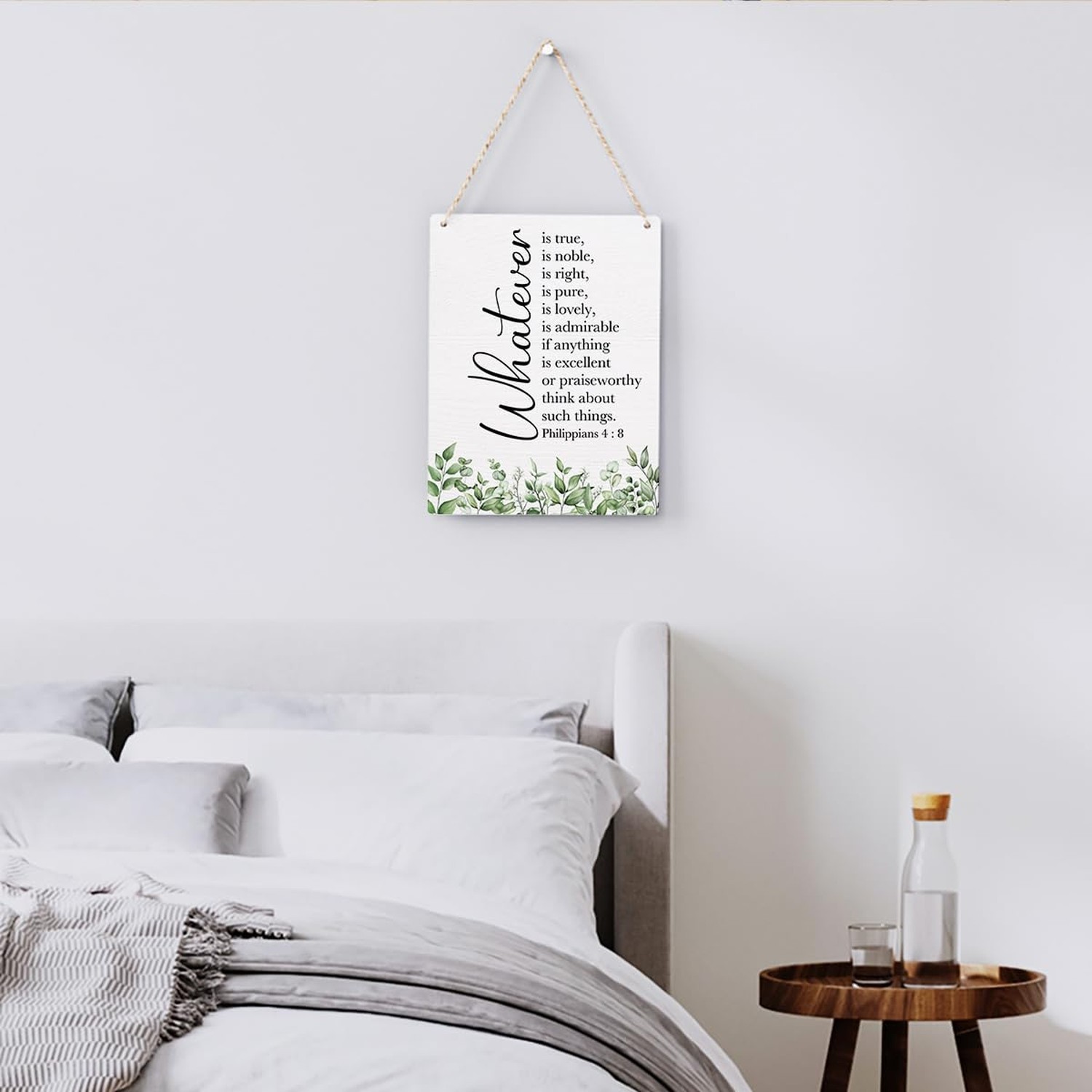 Inspirational Scripture Wall Art Bible Verses Philippians 4:8 Wooden Hanging …