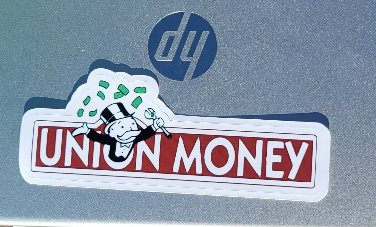 Union Money Monopoly Man Sticker – Milburn Pennybags with Wrench – Labor Union