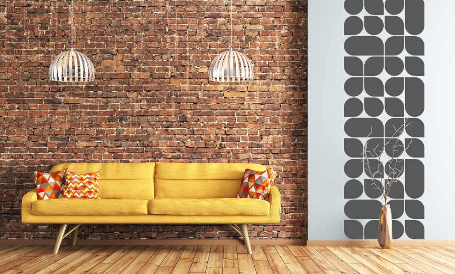 Mid Century Modern Wall Decals, Removable Retro Wall Decal, Geometric Decor