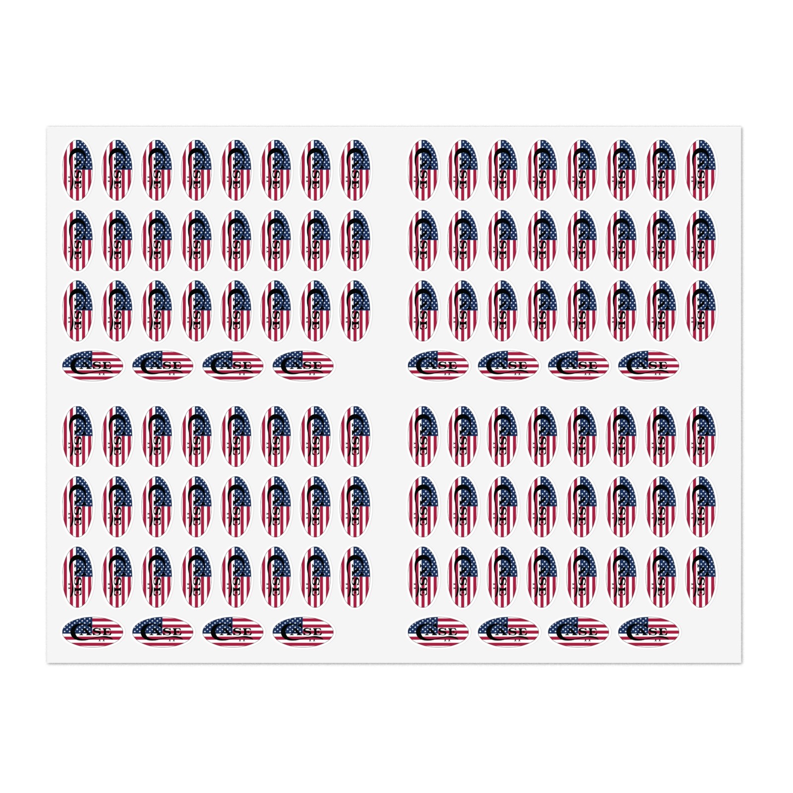 Case XX American Flag Logo 100+ Count Approximately 1" Decals