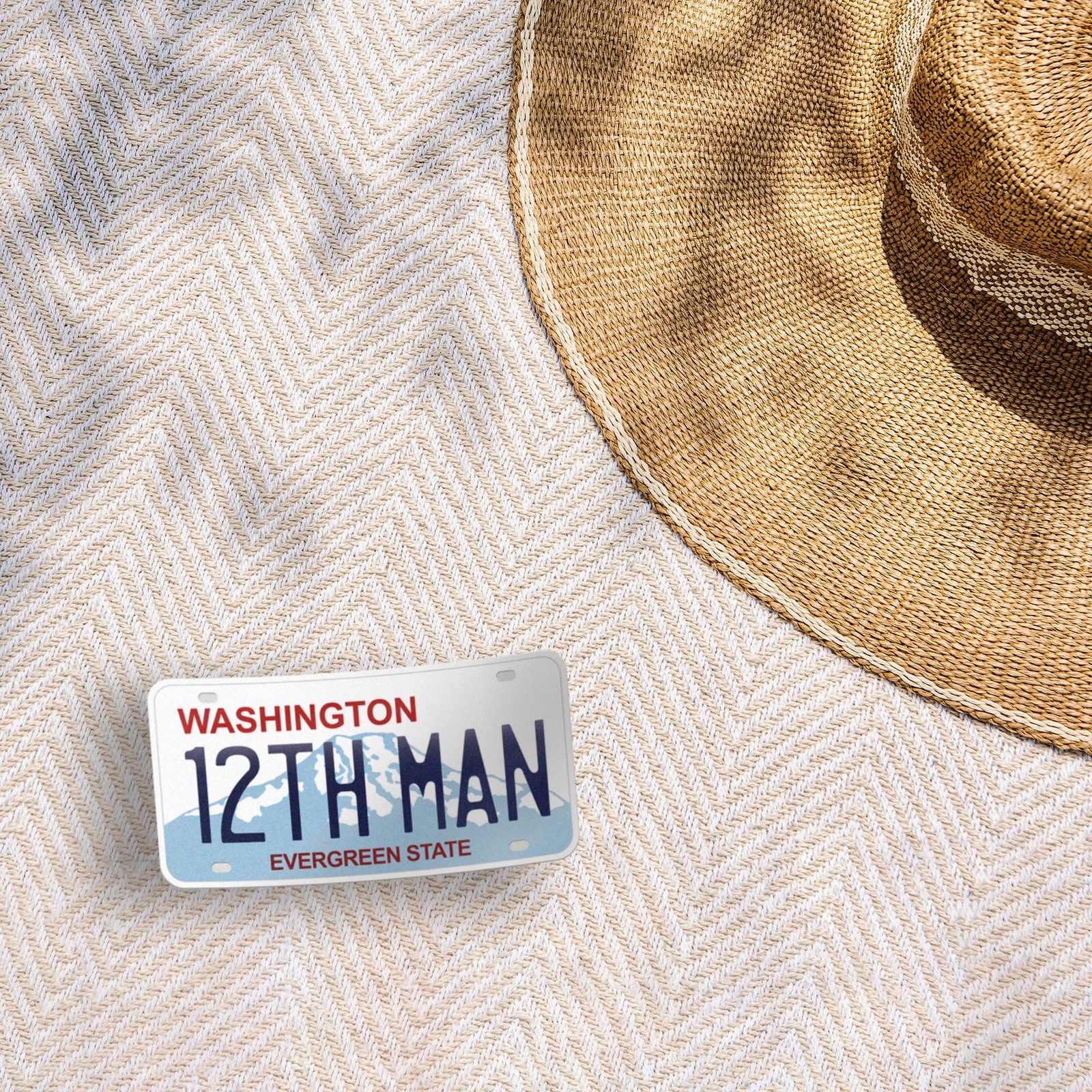 12th Man Seattle Washington License Plate Sticker