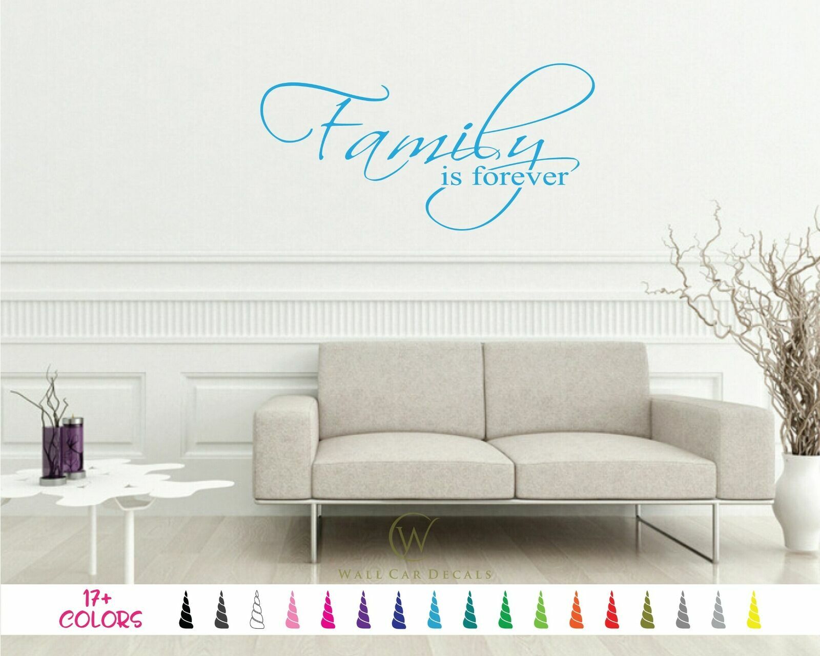 Family is Forever Vinyl Decal Love Unity Inspirational Wall Art Quote Home Décor