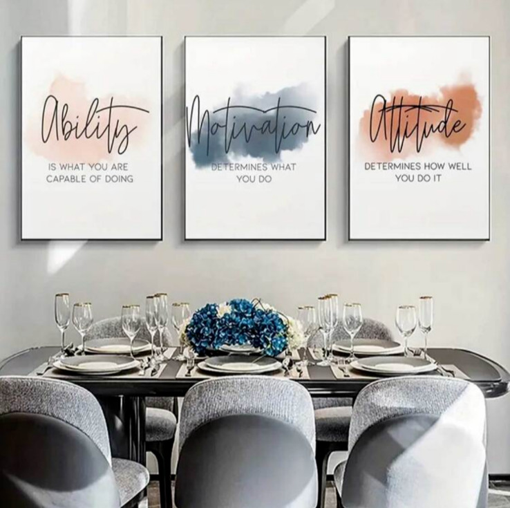 3pcs/set Unframed motivational Art Prints Wall Decor