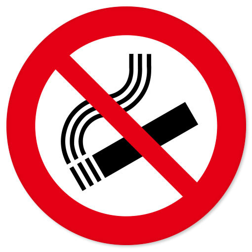 NO SMOKING forbidden warning sign sticker 5" x 5"
