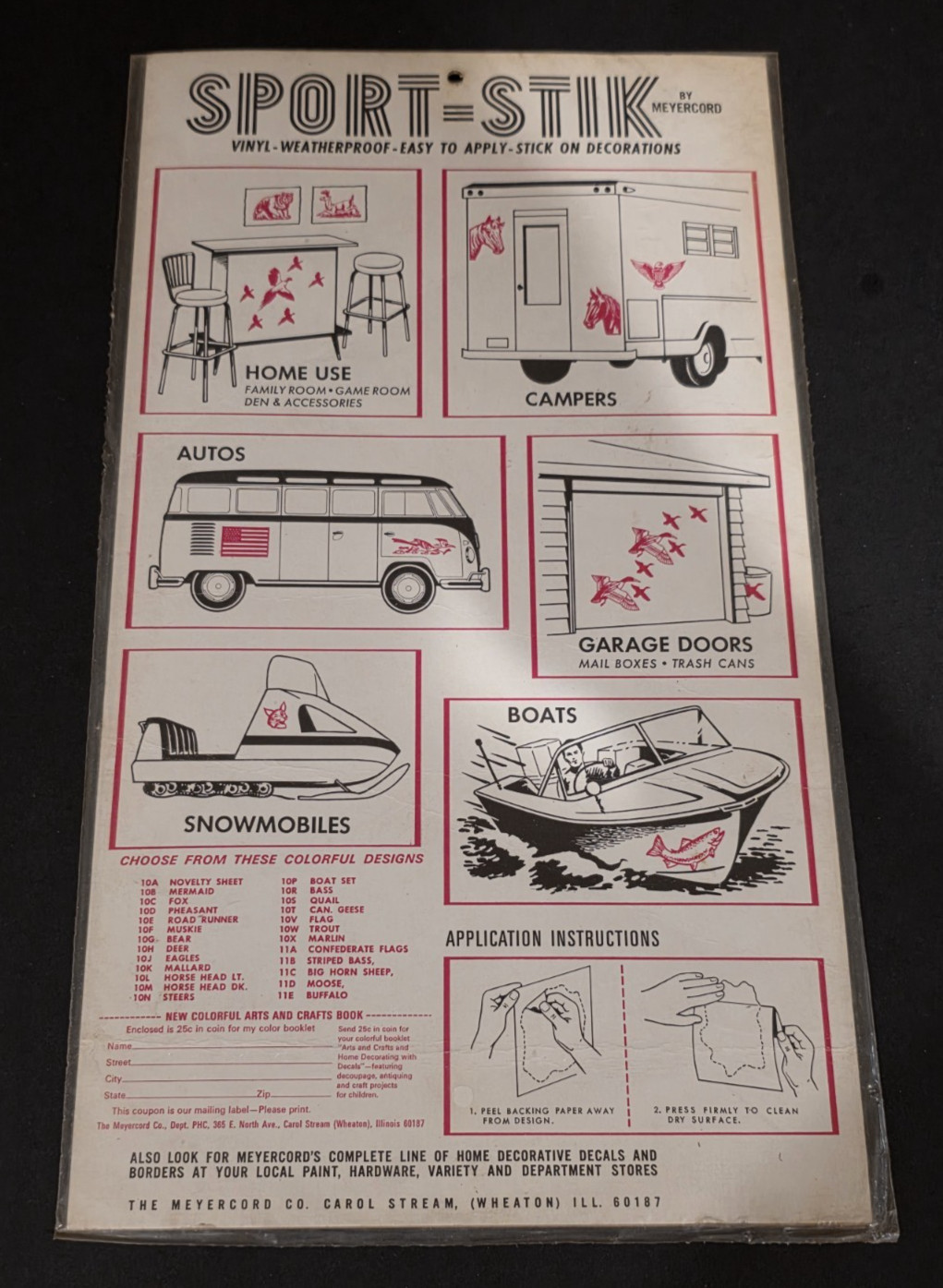 1960's-70's SPORT STIK Original Vinyl Sticker-Decal-UNUSED-Great Display-NOS