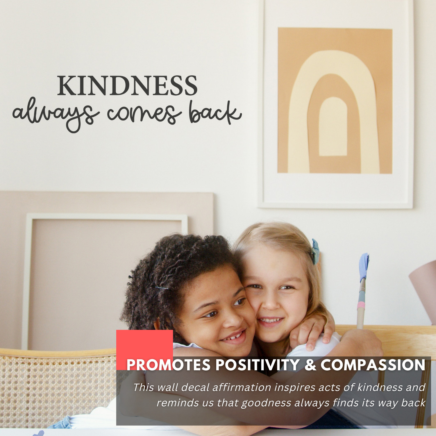 Kindness Always Come Back Inspirational Wall Decal Sticker Quote Vinyl Decor