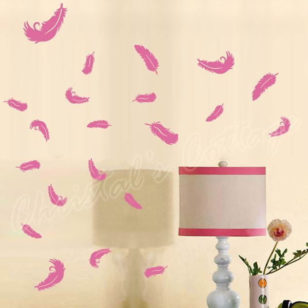 32 Feathers Wall Art Stickers Kids Window Decals Home Decoration Mural Car Vinyl