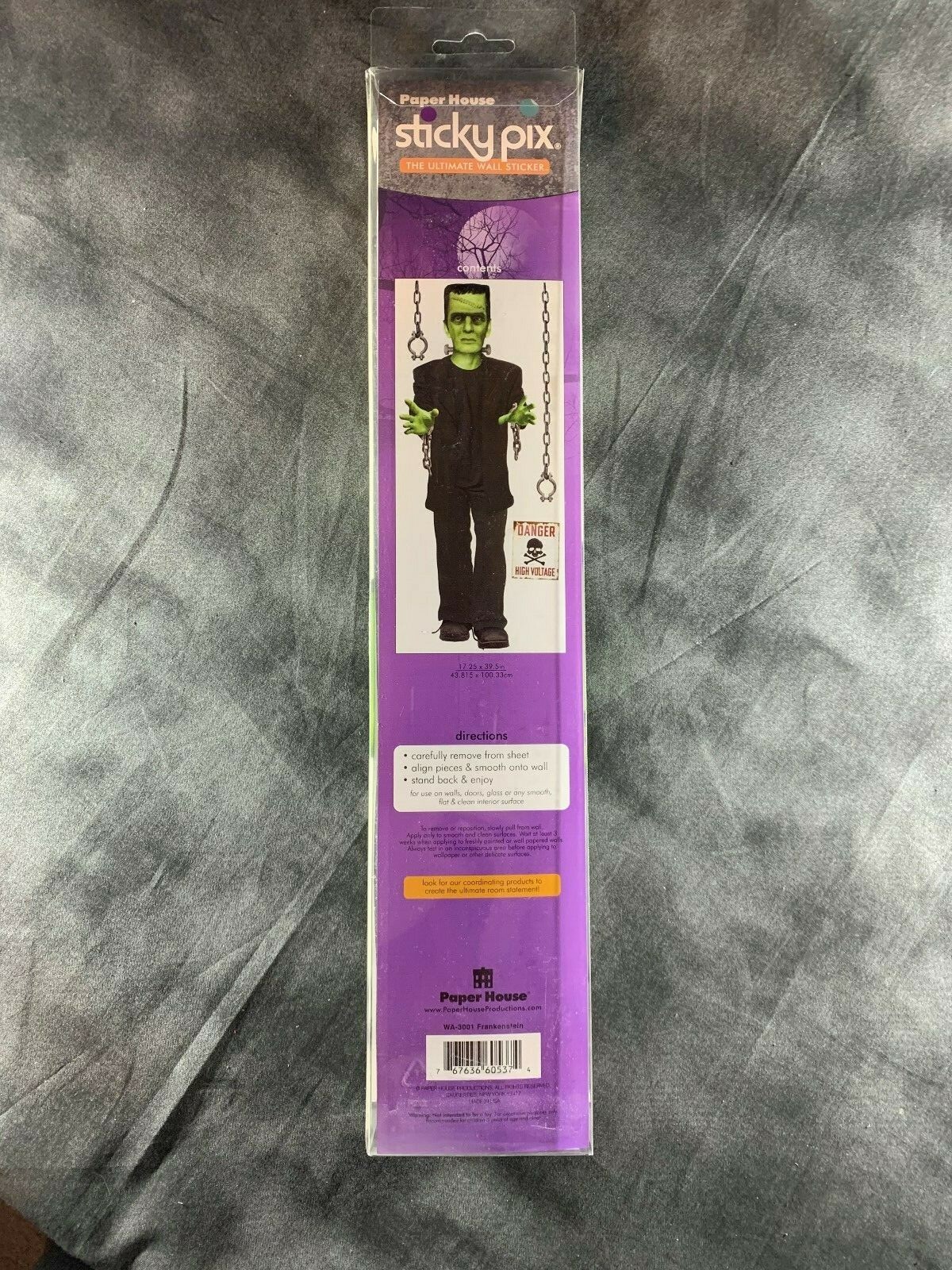 GLOW IN THE DARK FRANKENSTEIN STICKY PIX SELF ADHESIVE WALL DECOR HALLOWEEN
