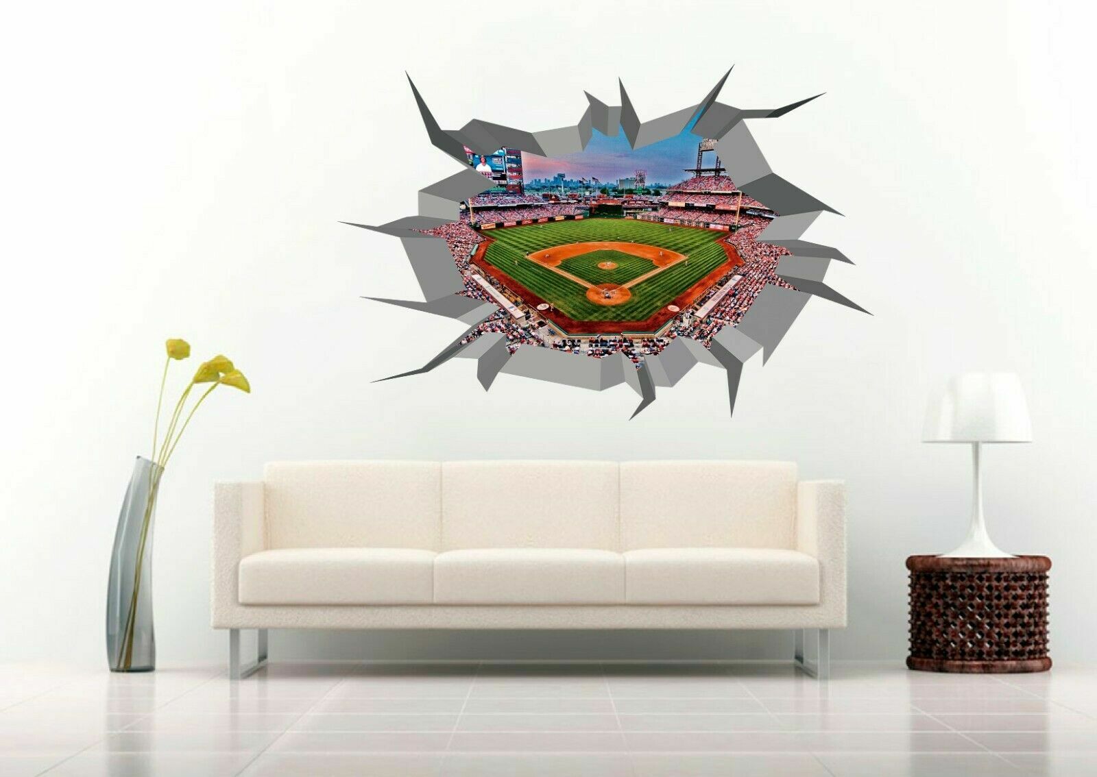 Citizens Bank Park Stadium Crack Hole Wall Decal Vinyl Sticker Mural Art Decor
