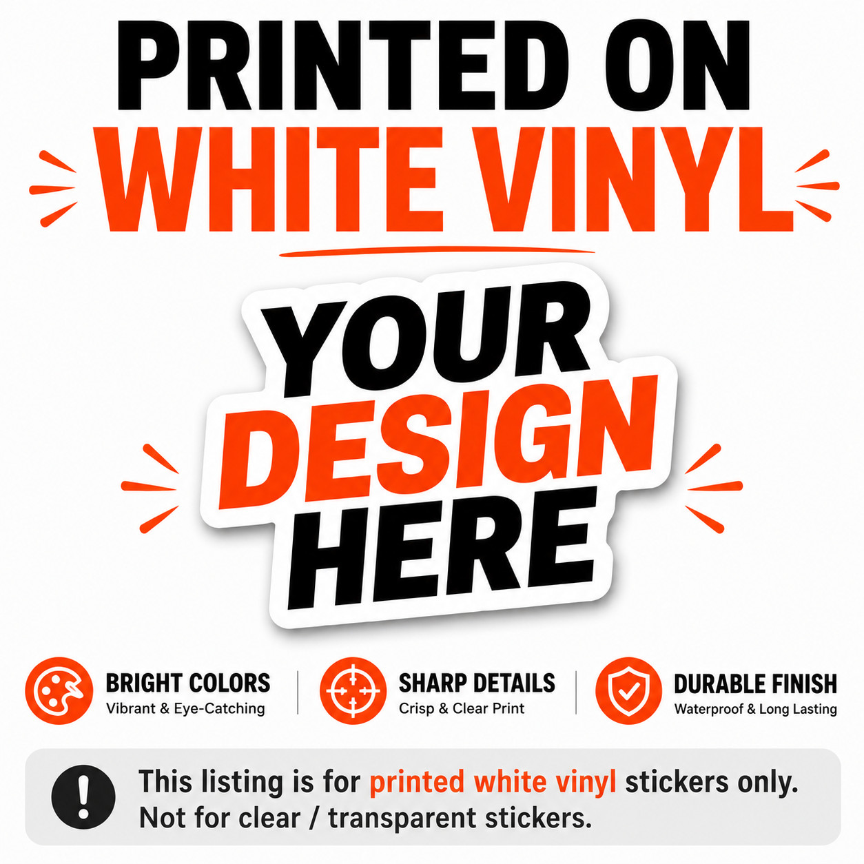 Custom Logo Stickers Vinyl Die Cut Decals Waterproof UV Resistant 2"-25"