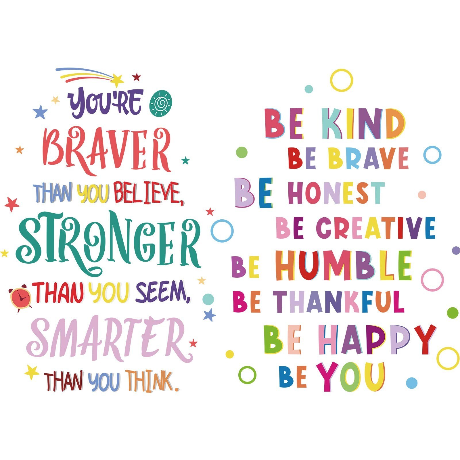 6 Pieces Colorful Inspirational Wall Decal Motivational Quote Phrases Wall St…