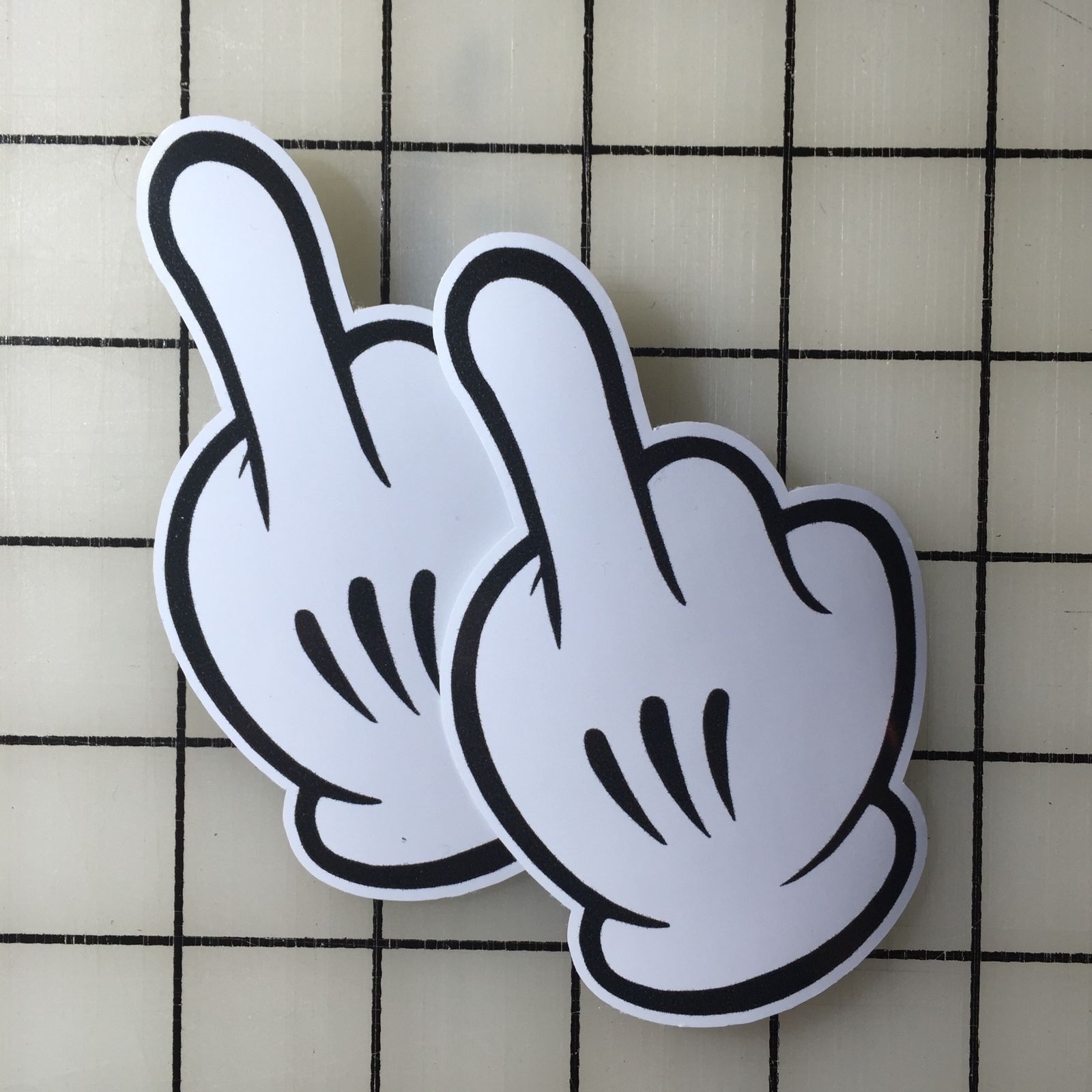 FU Mickey Mouse Hands Finger 4" Tall Multi-Color Vinyl Decal Sticker – BOGO