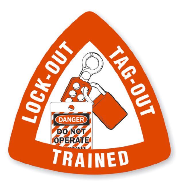 Lock Out Tag Out trained Hard Hat Decal Hard Hat Sticker Helmet Safety H192