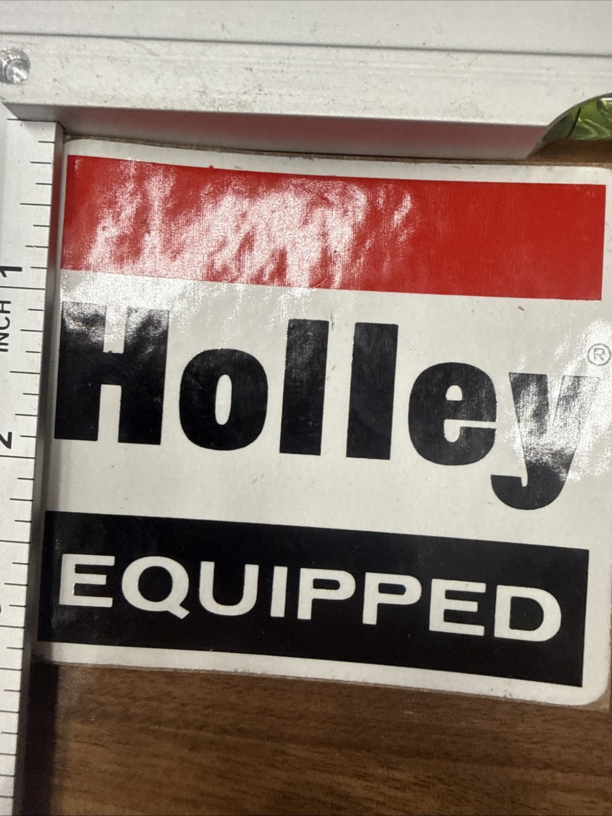 Vintage Holley Equipped Decal -3 1/4" x 3 1/2" "- Circa early 1980's