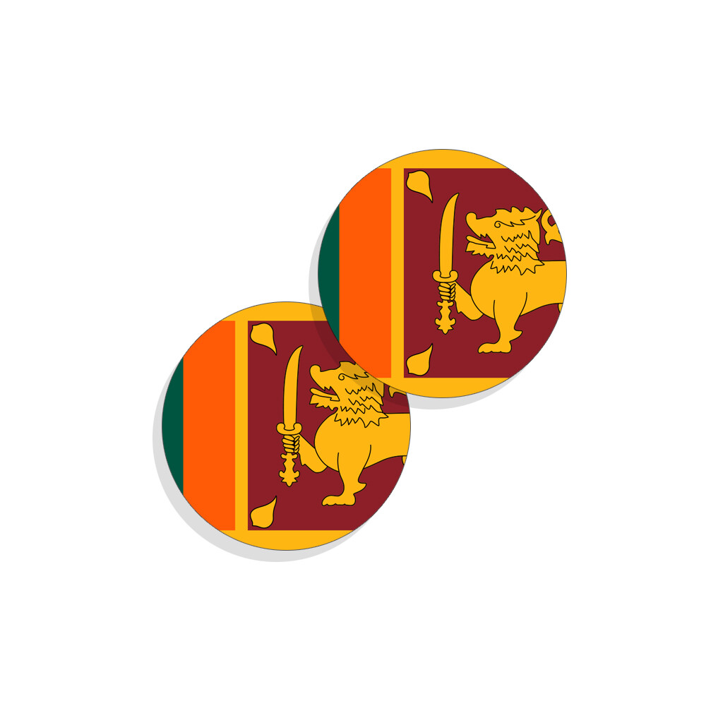 Sri Lanka Flag Stickers Flag Decals Vinyl Round Set of 4 South Sri Lanka Flags