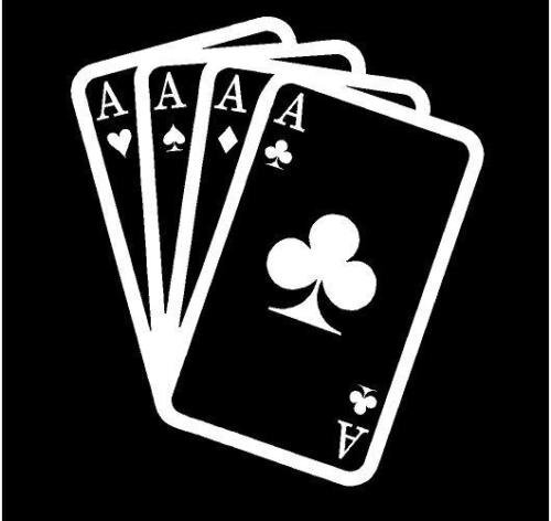 Aces Decal Quad Aces Poker Lucky Decal Premium Quality White Vinyl Decal