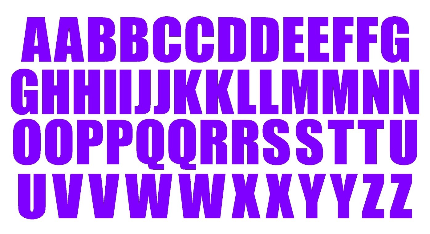 A B C Lettering Alphabet Die Cut Vinyl Decal Waterproof Many Colors and Sizes