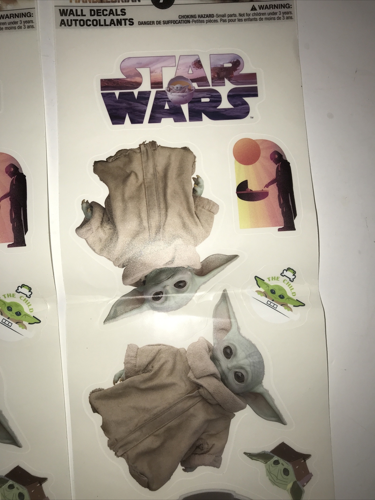 Star Wars The Mandalorian Baby Yoda Wall Decals Reusable Removable Set Of 7 X 2