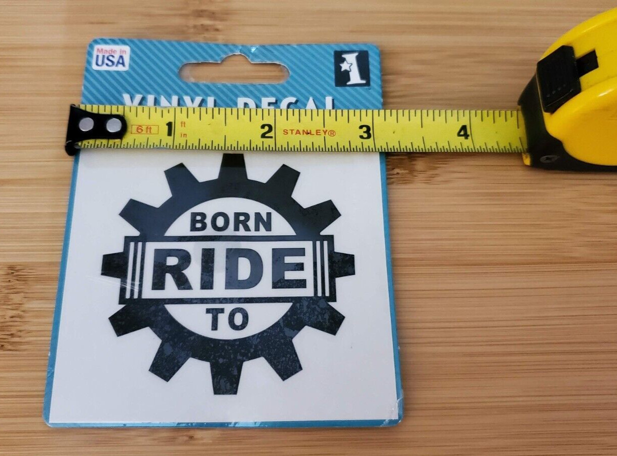 Born To Ride Vinyl Decal 2 3/8" X 2 3/8"
