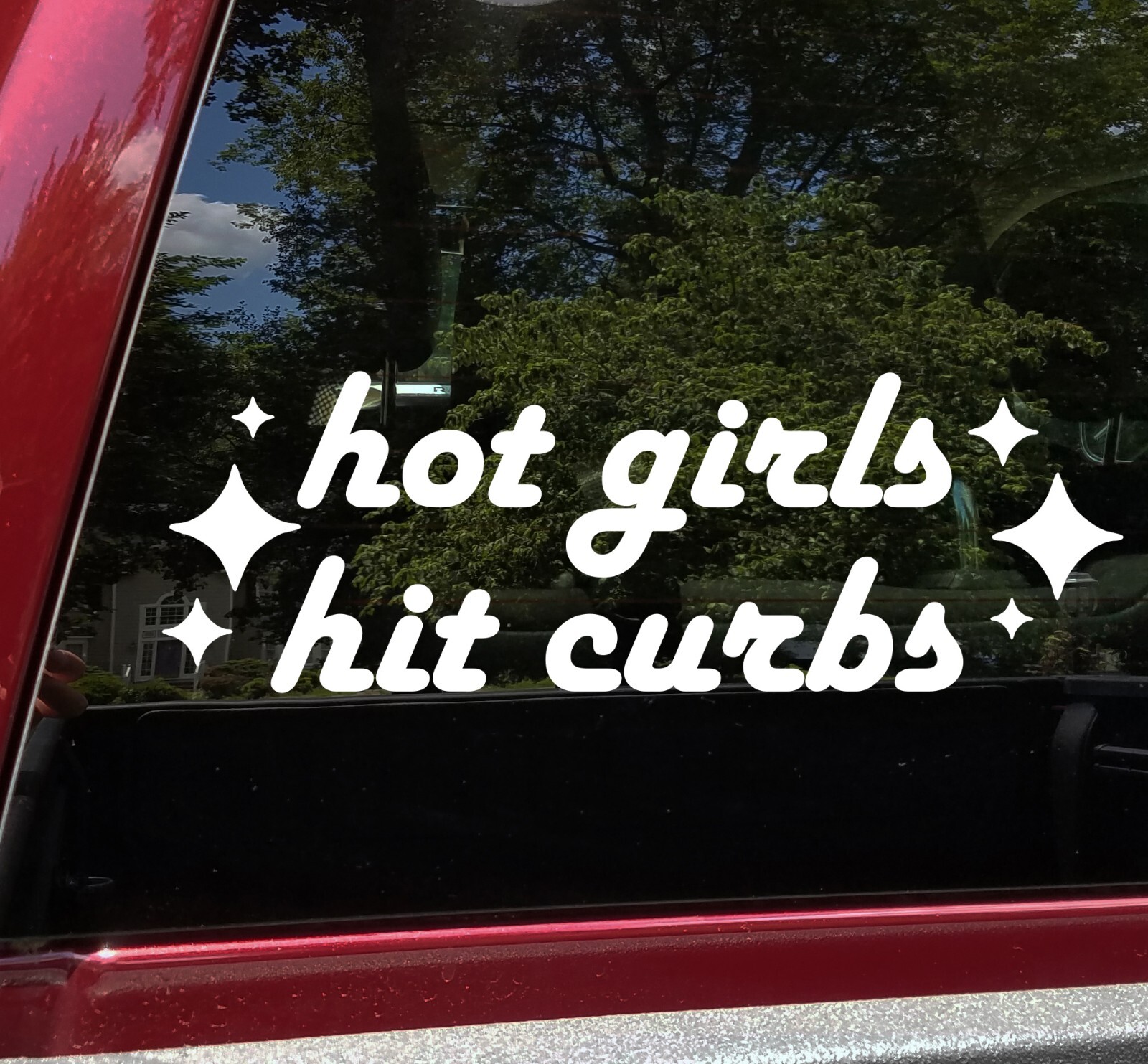 Hot Girls Hit Curbs Vinyl Decal | Driving Funny | Die Cut Sticker