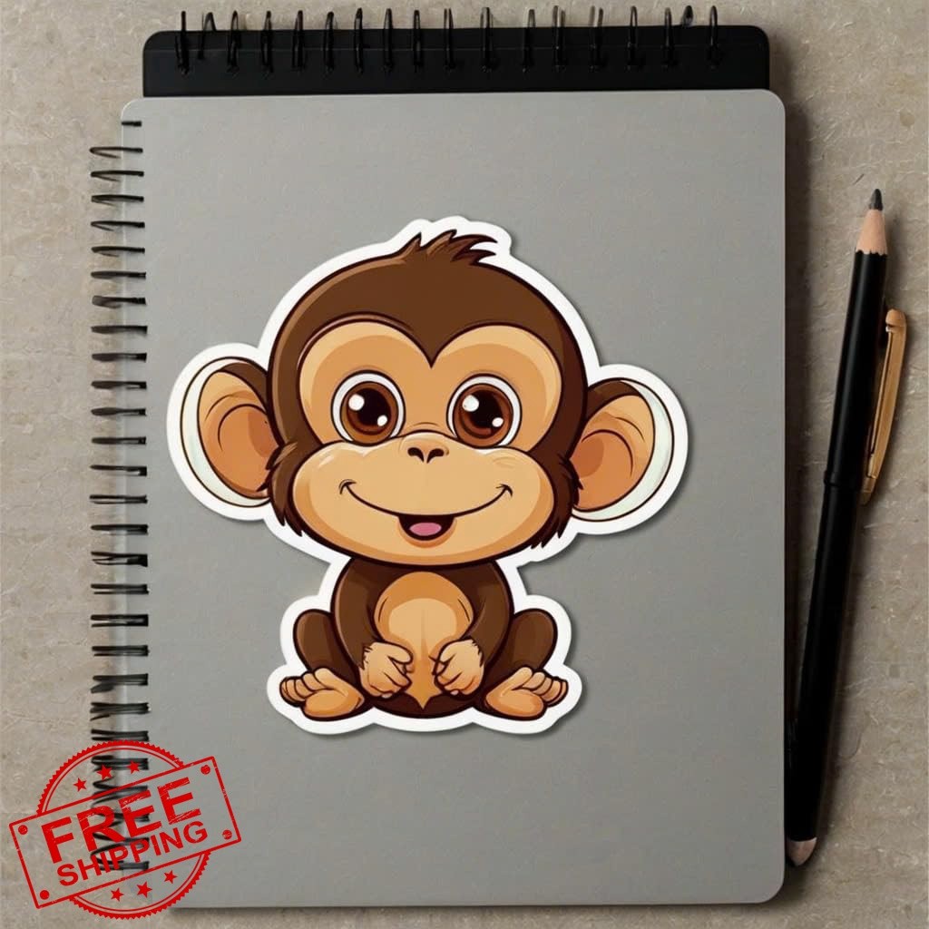 Generic 3pcs Cute Monkey Sticker Vinyl Decal