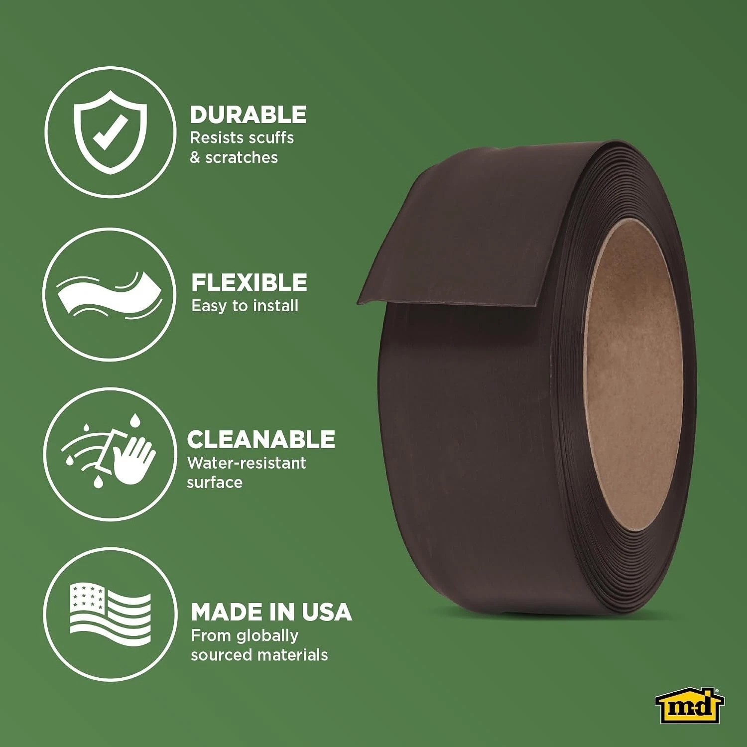 4in x 60ft Vinyl Trim Molding in Brown – Durable and Waterproof Solution