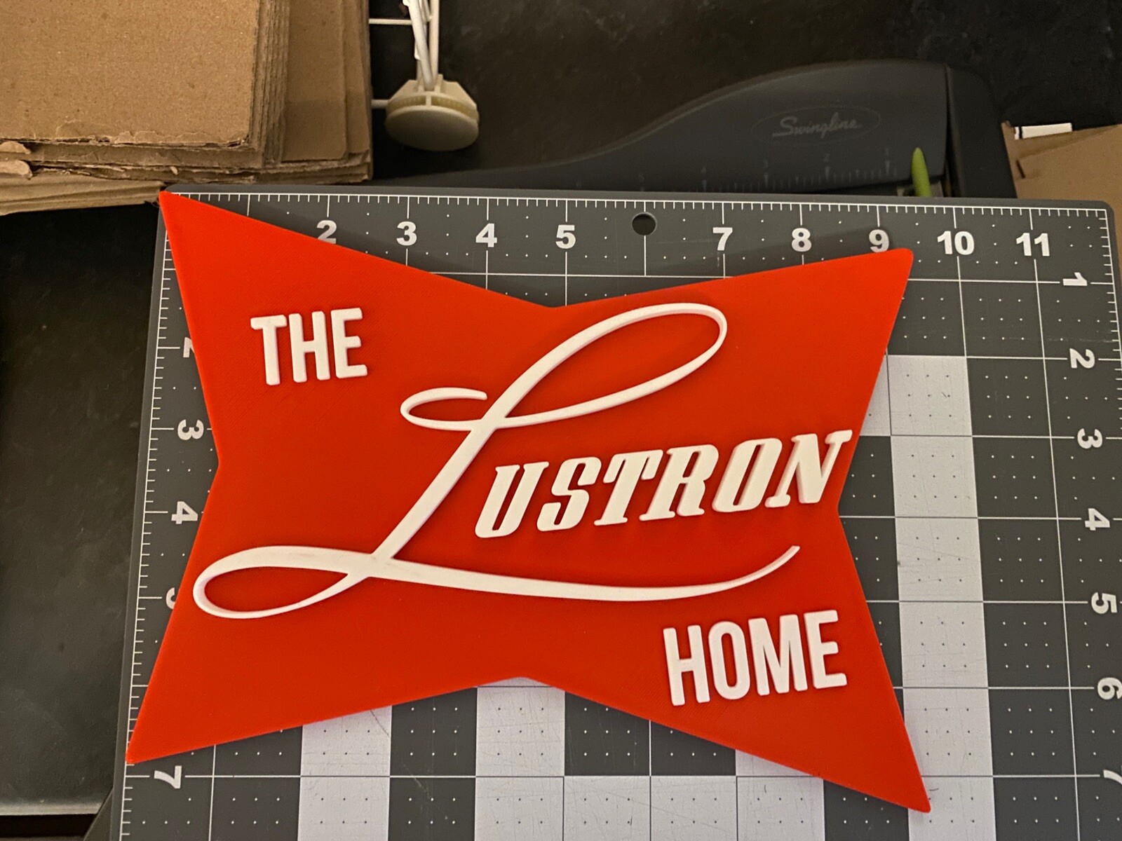 Lustron Home Decor Magnetic Sign Wall Art Red White – Read Description
