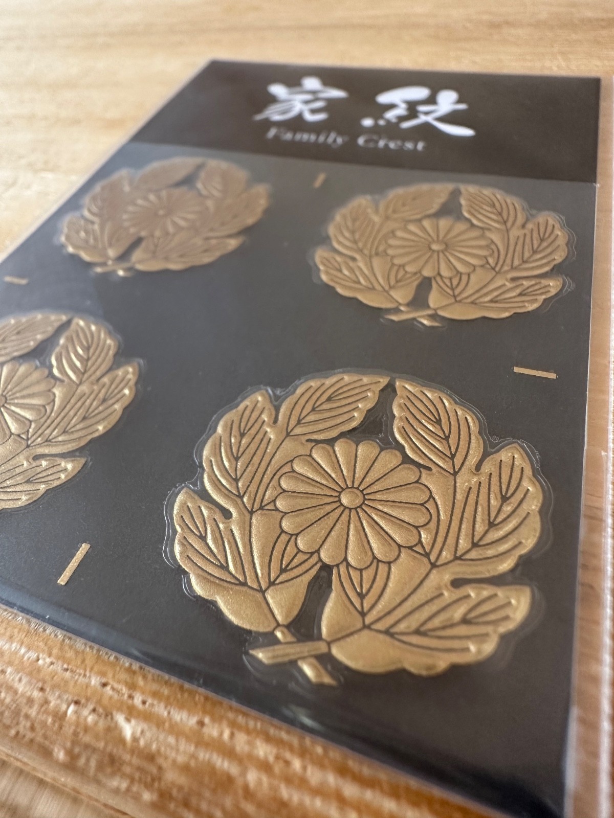 Japanese Kamon Family Crest Makie Transfer Decal Sticker Chrysanthemum 4p